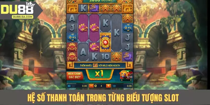 Hệ số thanh toán trong từng biểu tượng game nổ hũ kho báu Aztec